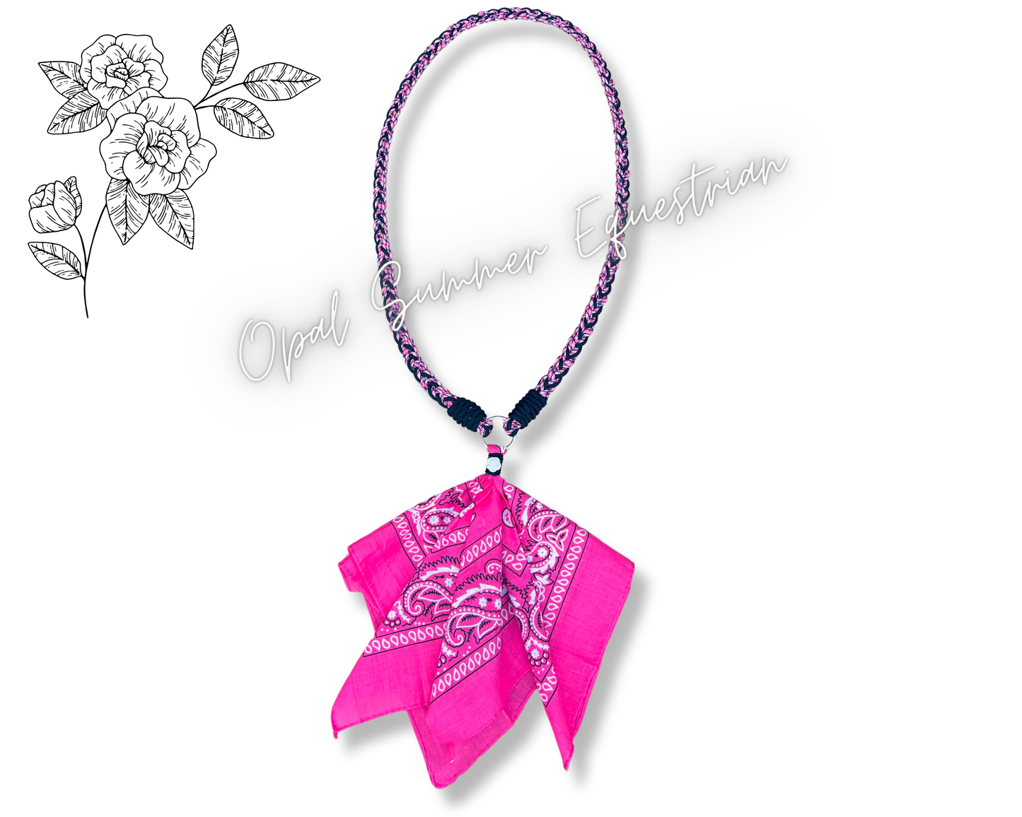 Pink Cowgirl Camo Bandana Tassel Neck Rope