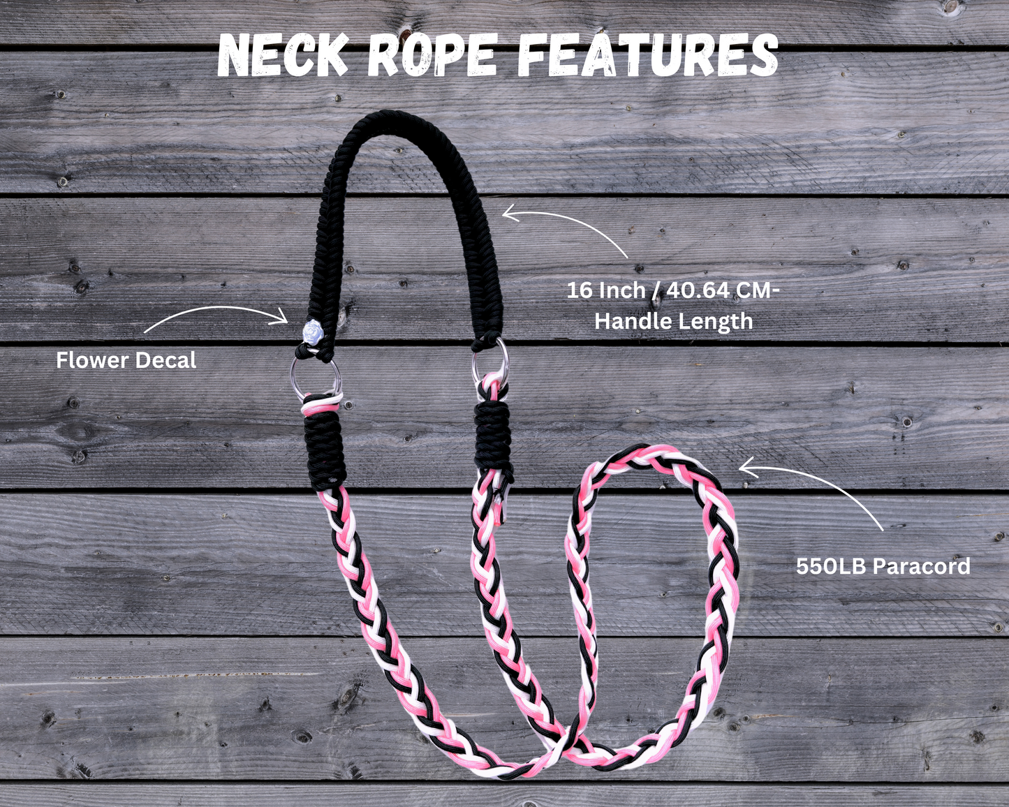 Neck Rope, Pink/Black/White