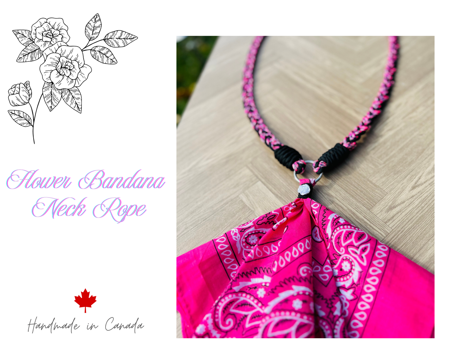 Pink Cowgirl Camo Bandana Tassel Neck Rope